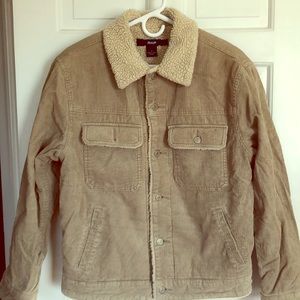 Gap corduroy sherpa-lined trucker jacket in beige